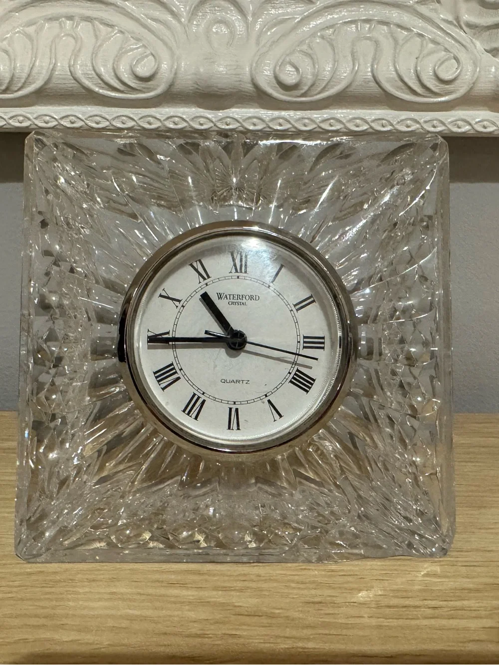 Waterford Crystal 5” By 5” Mantle Clock Mid 20th Century Untested Heavy